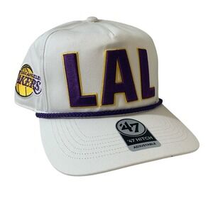 '47 Brand Los Angeles Lakers NBA Hitch Rope White Adjustable Snapback Hat OSFM
